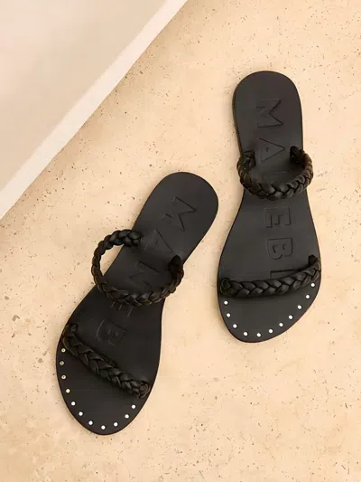 Manebi Braided Leather Sandals In Black