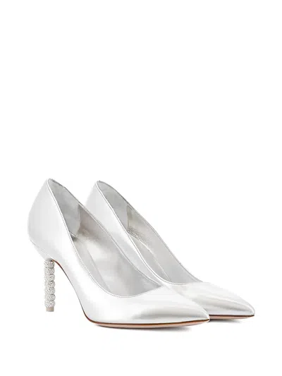 Sophia Webster 85mm Jasmine Embellished Pumps In Silver