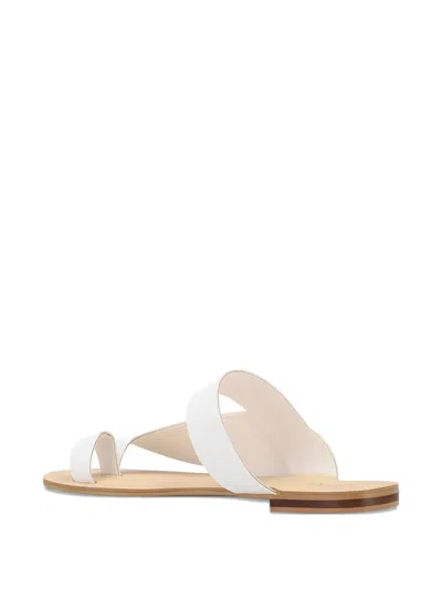 Rk Toe-strap Flat Sandals In White