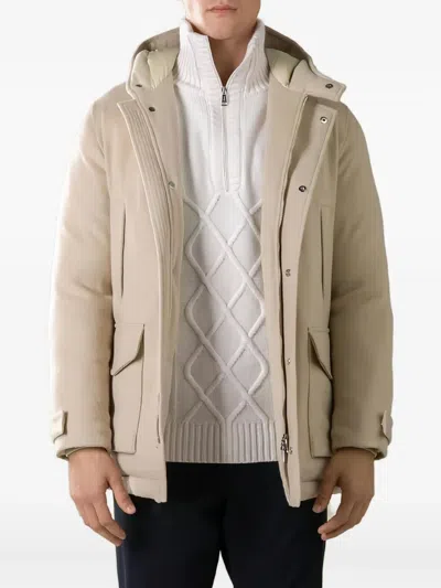 Aurélien Wintertime Hooded Parka In Neutral