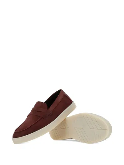 Canali Suede Slip-on Sneakers In Red