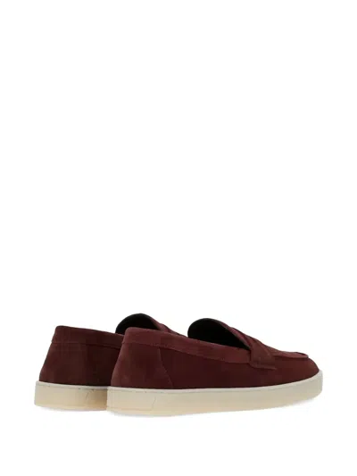 Canali Suede Slip-on Sneakers In Red
