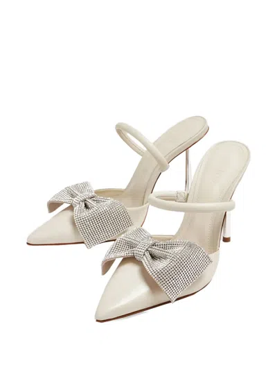 Schutz 100mm Leather Heeled Sandals In Neutral