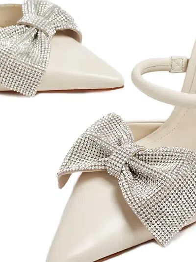 Schutz 100mm Leather Heeled Sandals In Neutral