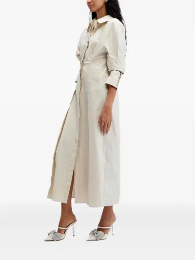 Schutz 100mm Leather Heeled Sandals In Neutral