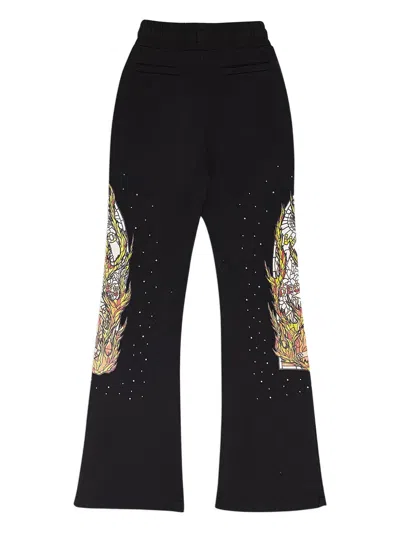 Who Decides War Flame-patch Sweatpants In Black