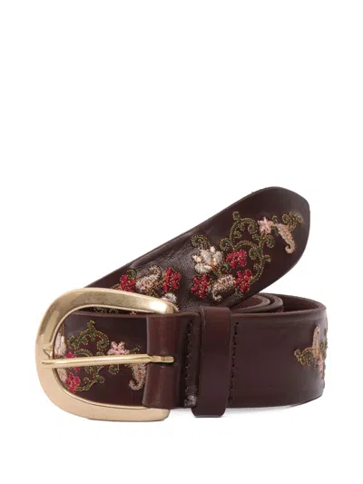 Orciani Embroidered Belt In Brown