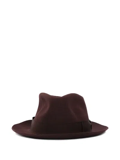 Borsalino Felted Fedora Hat In Brown