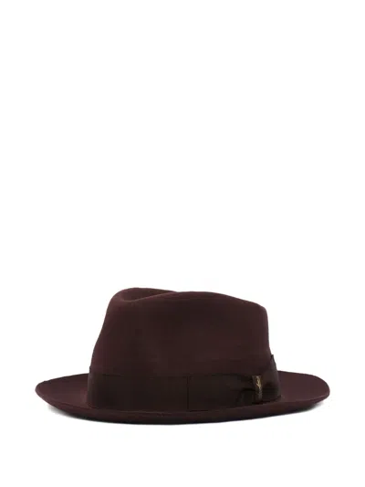 Borsalino Felted Fedora Hat In Brown