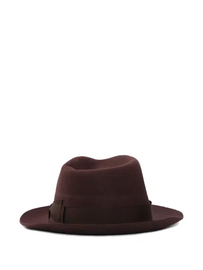 Borsalino Felted Fedora Hat In Brown
