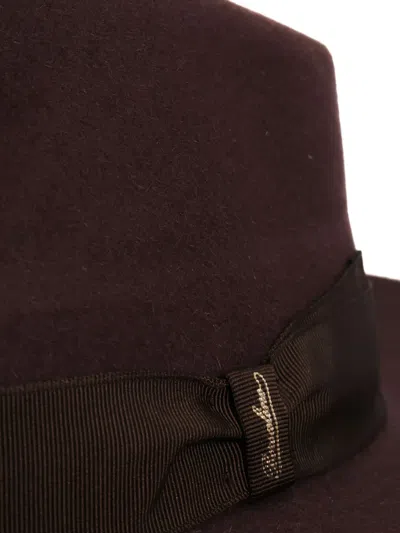 Borsalino Felted Fedora Hat In Brown