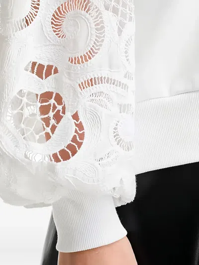 Cinq À Sept Cinq A Sept Embroidered Paisley Pullover Sweatshirt In White