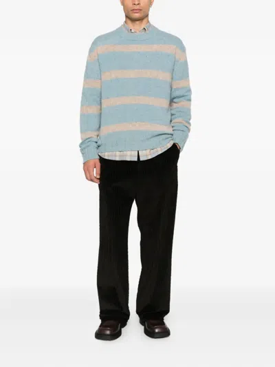 Diana Studio Striped Crew-neck Sweater In Blue