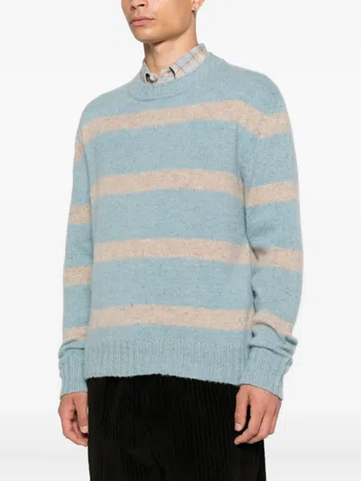 Diana Studio Striped Crew-neck Sweater In Blue