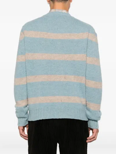 Diana Studio Striped Crew-neck Sweater In Blue