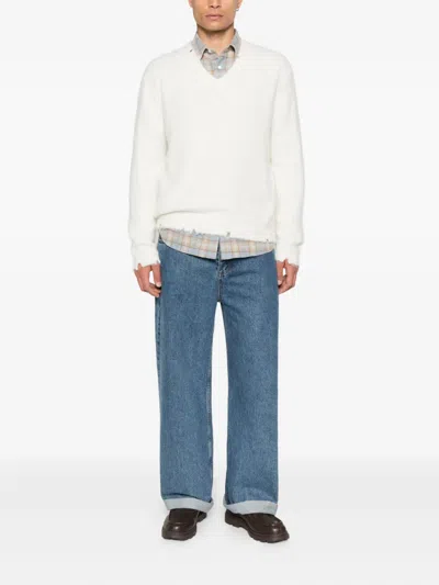 Diana Studio V-neck Sweater In White