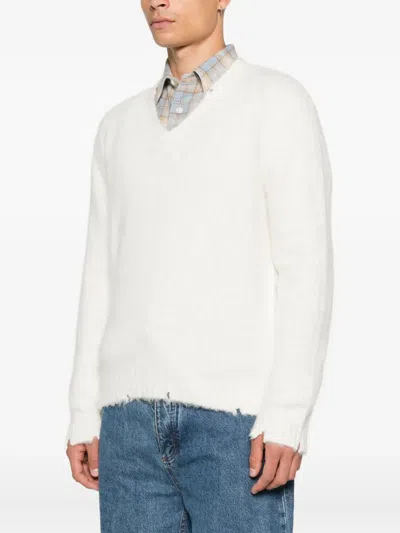 Diana Studio V-neck Sweater In White