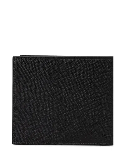 Paul Smith Textured Leather Bifold Wallet With Embossed Signature In Black