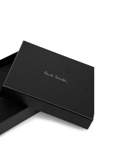 Paul Smith Textured Leather Bifold Wallet With Embossed Signature In Black