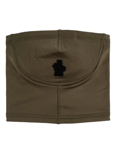 Moncler Logo-appliqué Scarf In Green