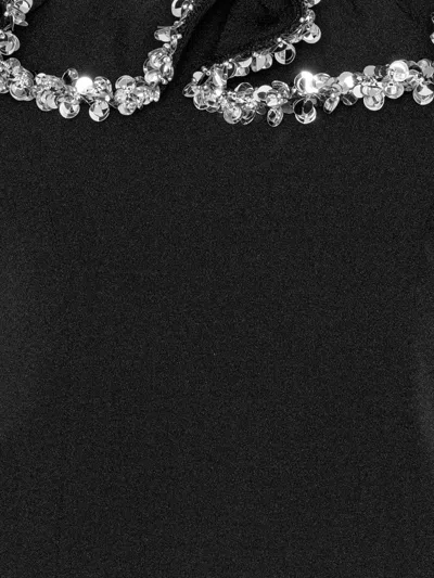 Rotate Birger Christensen Crepe Ruffle Top In Black