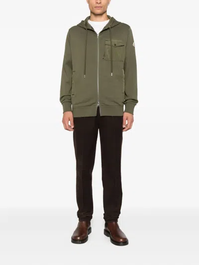 Moncler Zip-fastening Hoodie In Green