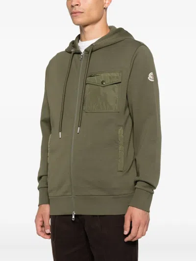 Moncler Zip-fastening Hoodie In Green