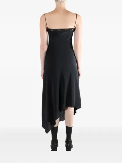 Marc Le Bihan Laced Asymmetric Midi Dress In Black