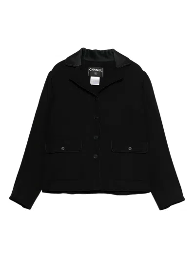 Pre-owned Chanel 2008 Wool Single-breasted Jacket In Black