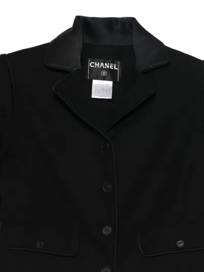 Pre-owned Chanel 2008 Wool Single-breasted Jacket In Black