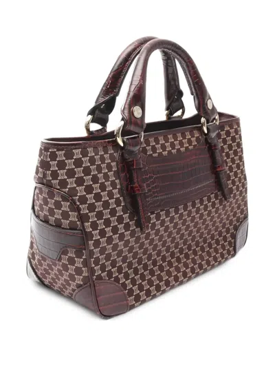 Pre-owned Celine Macadam Crocodile-effect Tote Bag In Brown