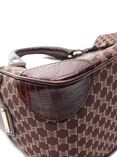 Pre-owned Celine Macadam Crocodile-effect Tote Bag In Brown