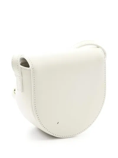 Pre-owned Celine Mini Buzas Claire Triomphe Shoulder Bag In White