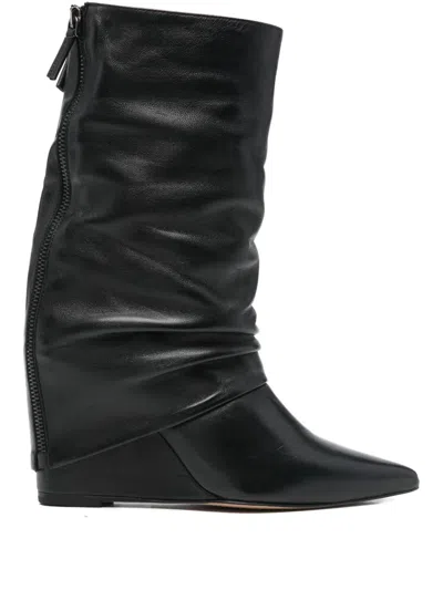 The Seller High Heels Boots In Black Leather In Black