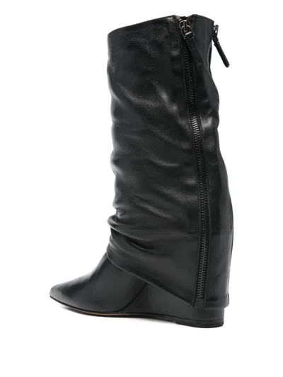 The Seller High Heels Boots In Black Leather In Black