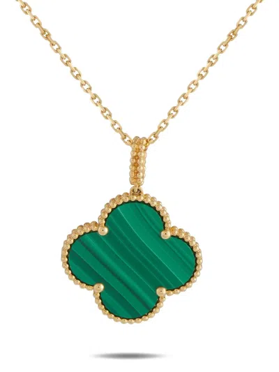 Pre-owned Van Cleef & Arpels 18k Yellow Gold Magic Alhambra Malachite Necklace