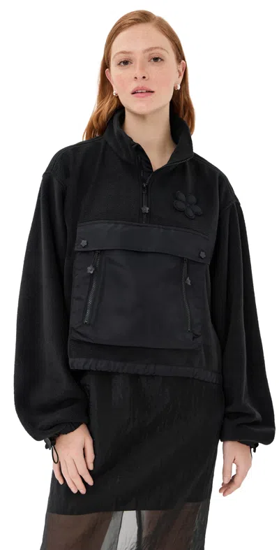 Cecilie Bahnsen Bastian Anorak Fleece Sweatshirt In Black