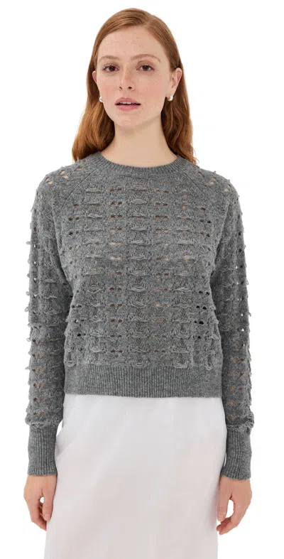Cecilie Bahnsen Bidane Pullover Heritage Lace Knit Light Grey In Gray