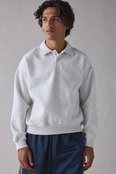 Standard Cloth Jump Shot Cocoon Rugby Shirt Top In Grey, Men's At Urban Outfitters In Gray