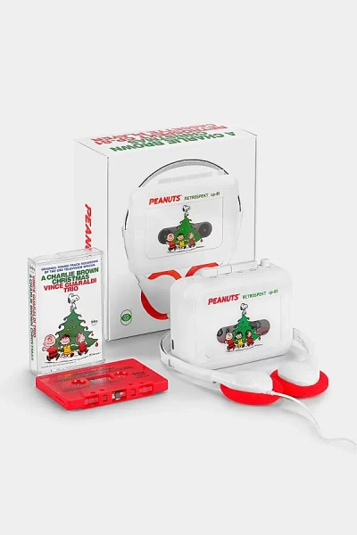 Retrospekt Peanuts " A Charlie Brown Christmas" Cp-81 Portable Cassette Player + Cassette Set In White At Urban In Multi