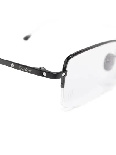 Cartier Rectangle-frame Glasses In Gray