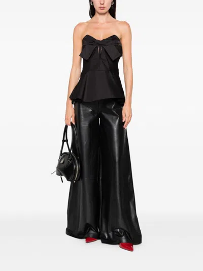 Alexander Mcqueen Silk Blend Corset In Black