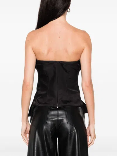 Alexander Mcqueen Silk Blend Corset In Black