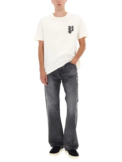 Purple Brand Graphic Crew Neck T-shirt With Short Sleeves In White