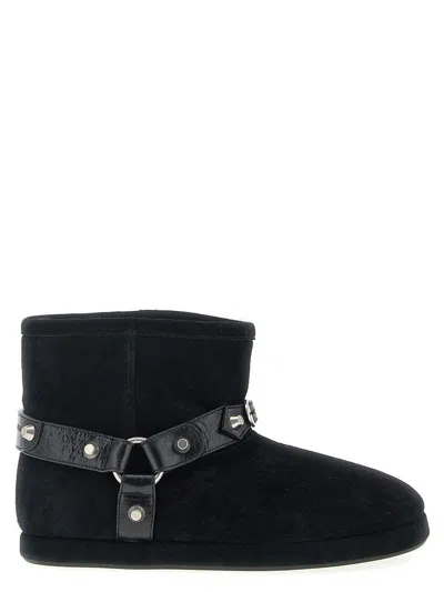 Balenciaga Women Leather And Wool Alaska Soft Bootie Boots In Black