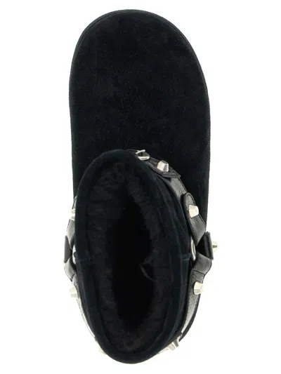 Balenciaga Women Leather And Wool Alaska Soft Bootie Boots In Black