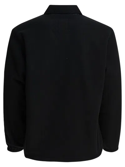 Gr10k Minimalistic Black Jacket With Zip Fastening And Turn-down Collar In Black