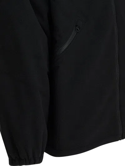 Gr10k Minimalistic Black Jacket With Zip Fastening And Turn-down Collar In Black