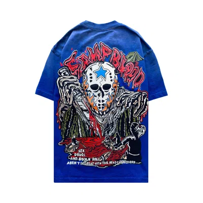Pre-owned Warren Lotas Camp Blood T-shirt 'faded Cobalt' | Blue | Men's Size L