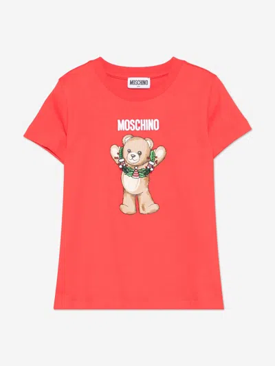 Moschino Kids Seasonal Teddy T-shirt In Red